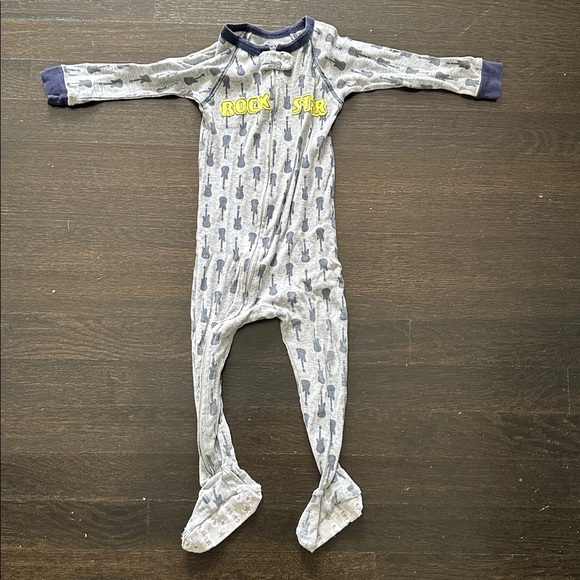Carter's Gray Onesie with Navy Guitar Pattern 18 months - Picture 1 of 3